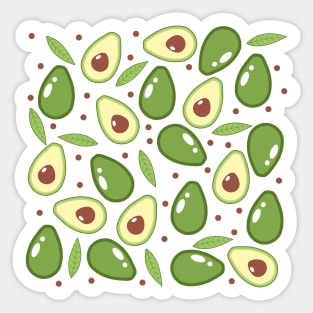 Cute tropical fruit avocado pattern Sticker